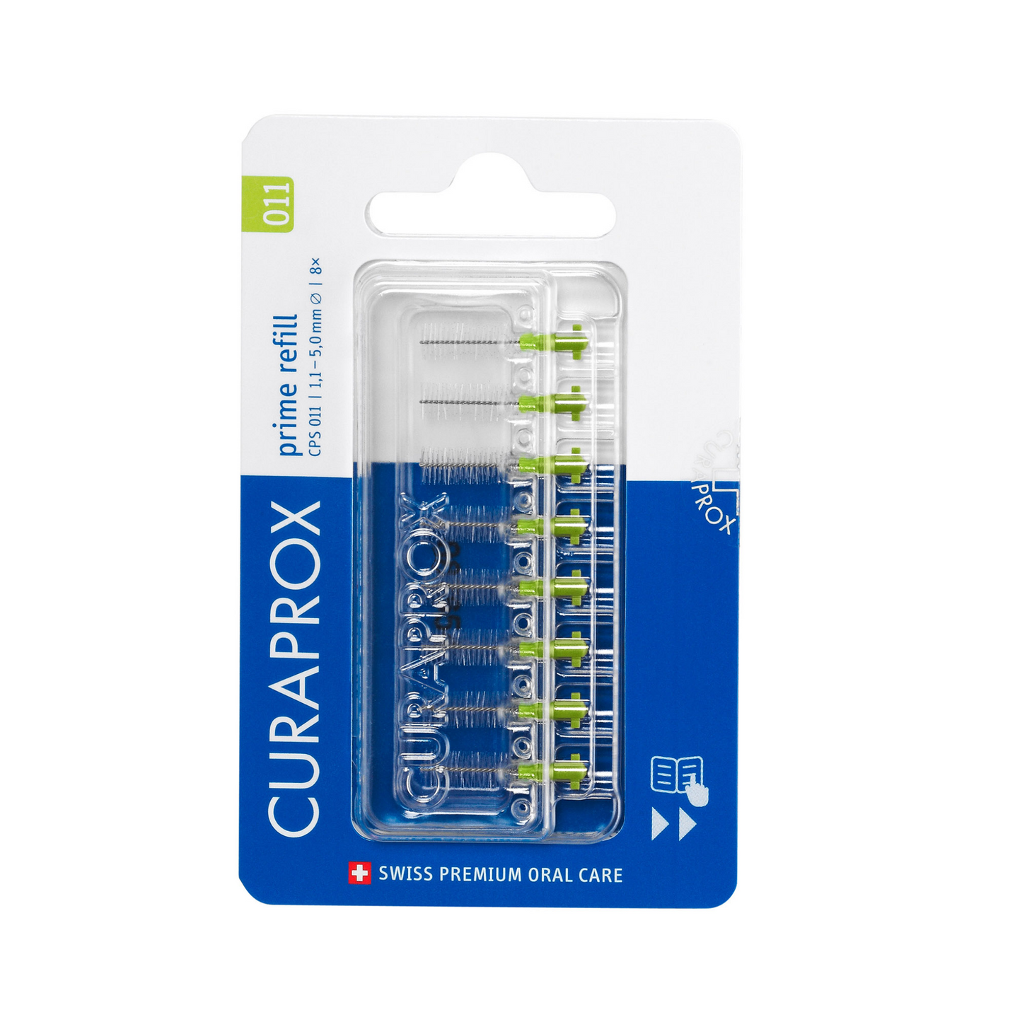 CPS 011 Prime start start interdentale borstels, groen, 8-pack refill