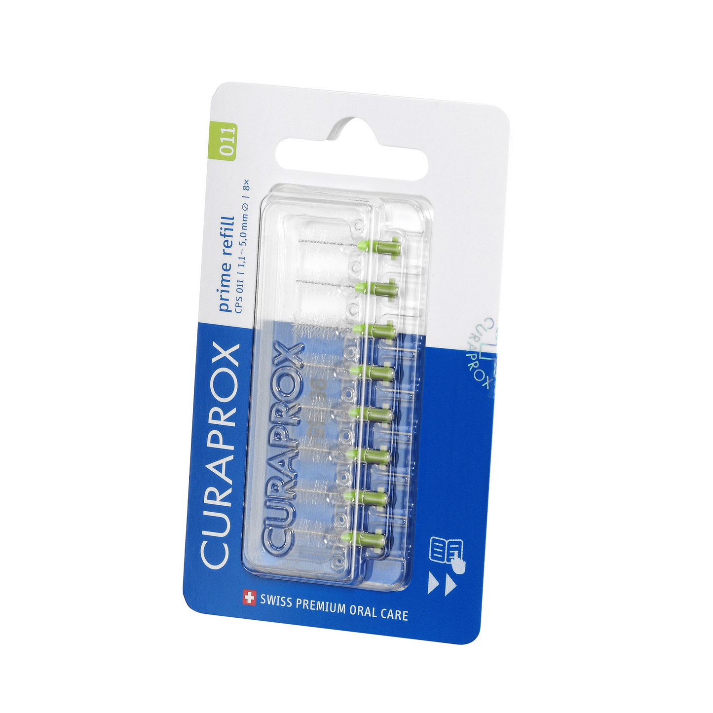CPS 011 Prime start start interdentale borstels, groen, 8-pack refill