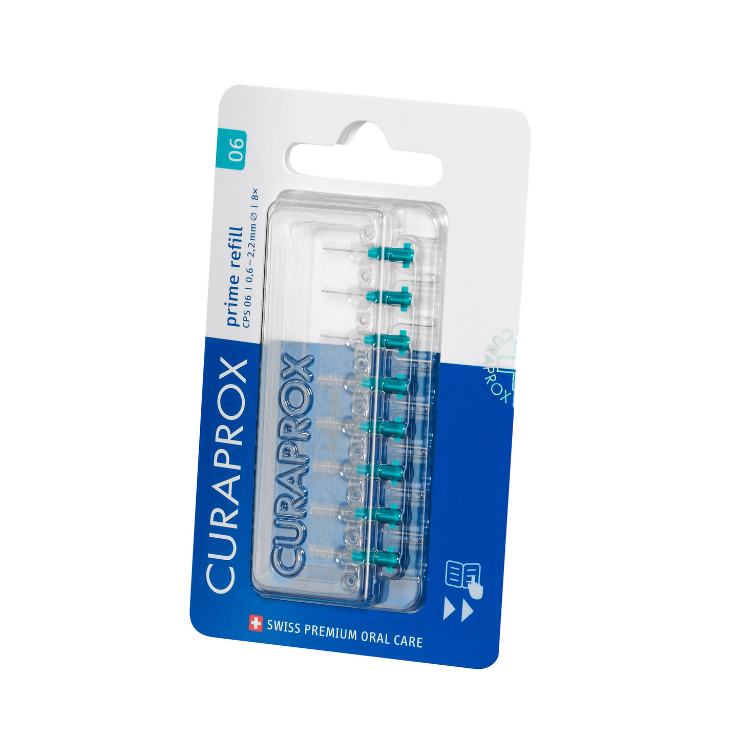 CPS 06 Prime start start interdentale borstels, turquoise, 8-pack refill