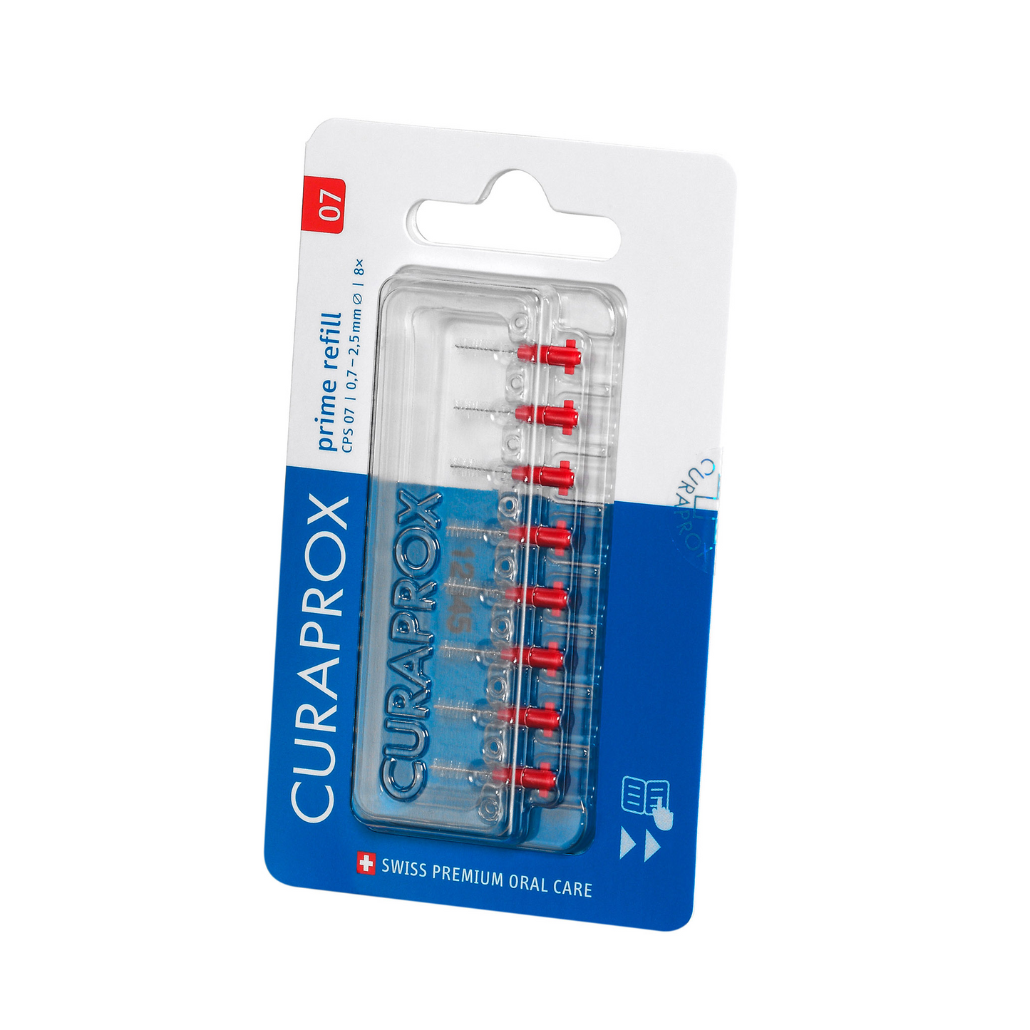 CPS 07 Prime start start interdentale borstels, rood, 8-pack refill