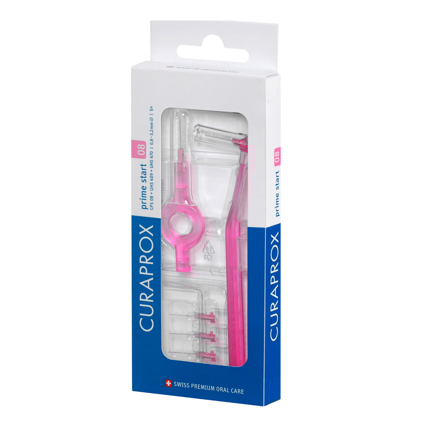 CPS 08 Prime start interdentale borstel starter kit, roze, 5 borstels + 2 houders