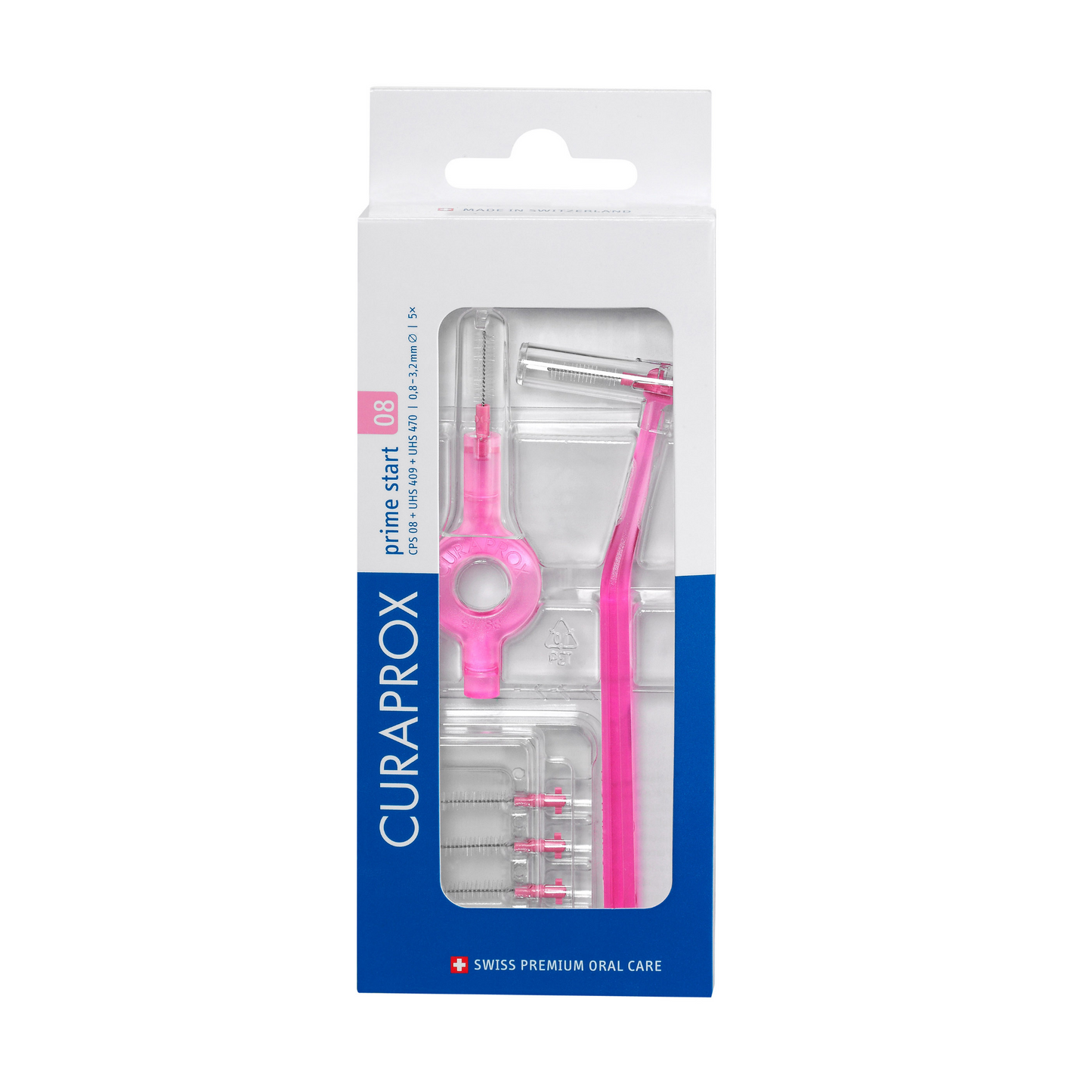 CPS 08 Prime start interdentale borstel starter kit, roze, 5 borstels + 2 houders