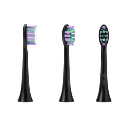 Opzetborstels voor de DR SMILE sonische tandenborstel, set van 4, zwart
